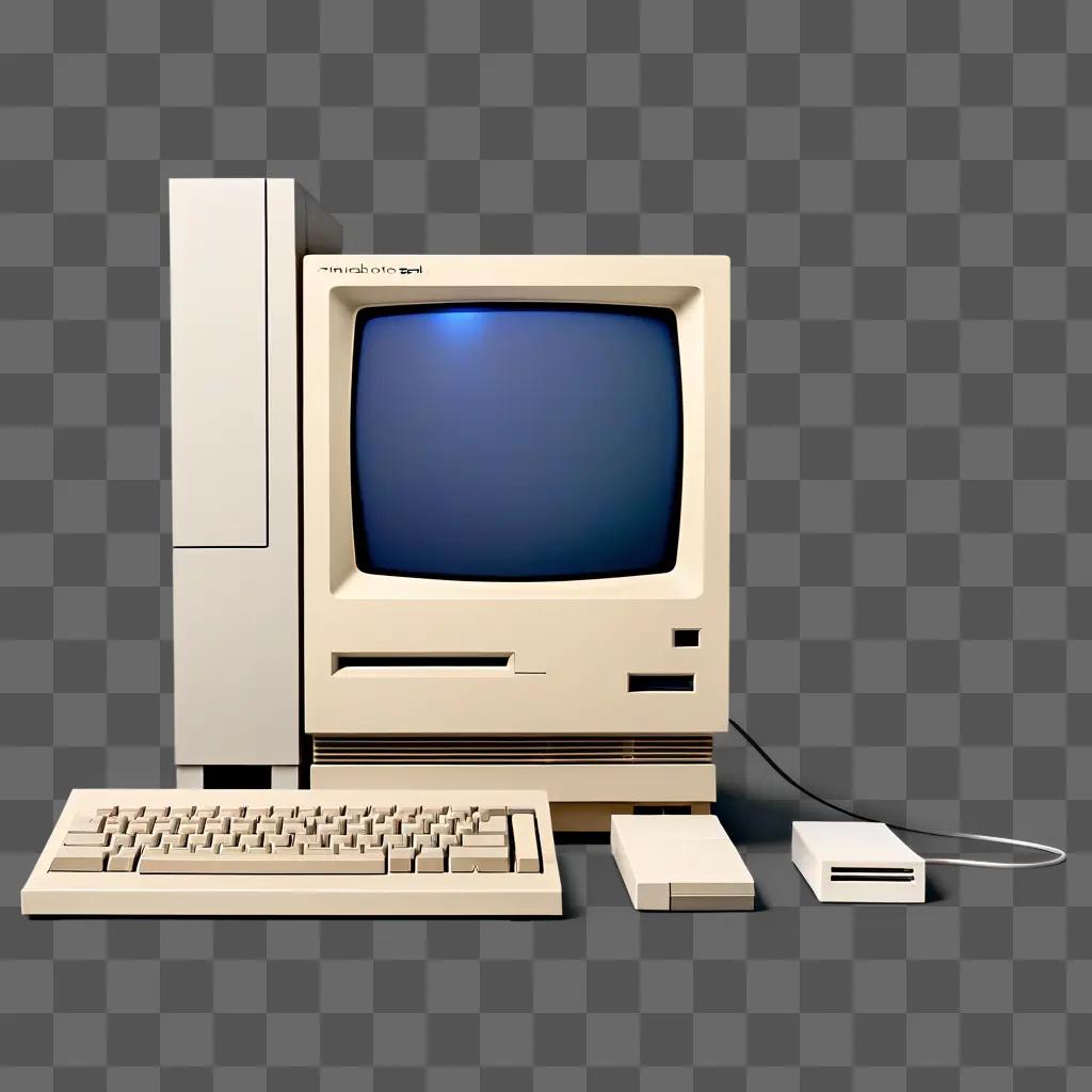 white computer with a Macintosh logo on screen