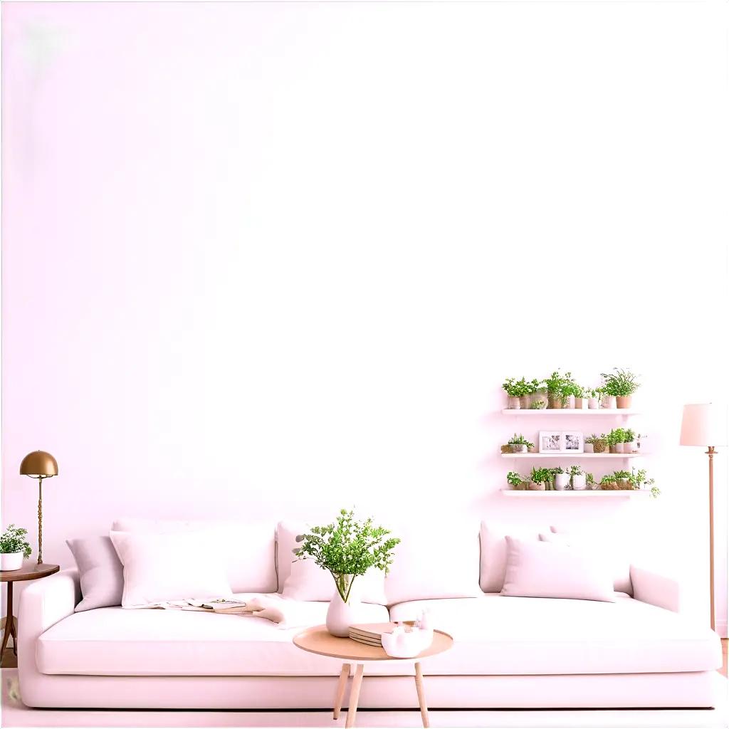 white couch and table in a cozy home