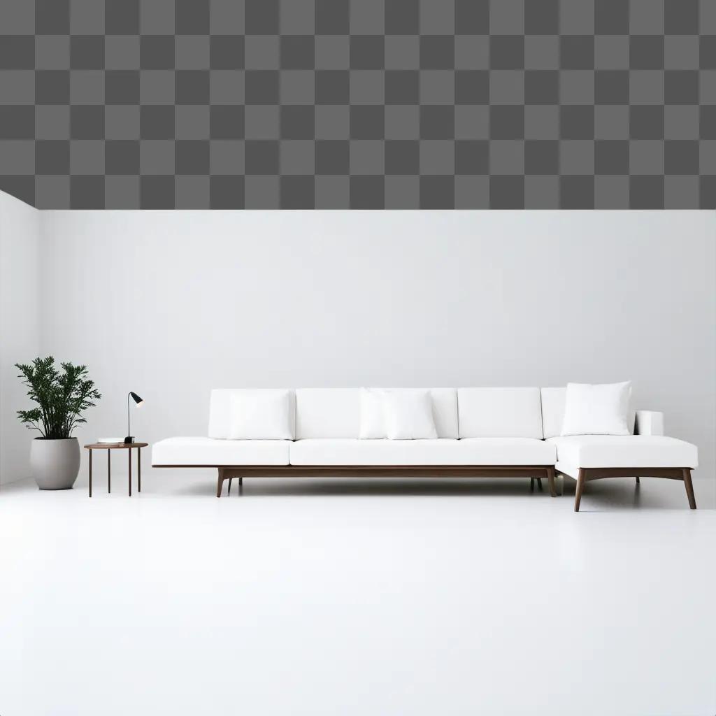 white couch in a minimalist aesthetic