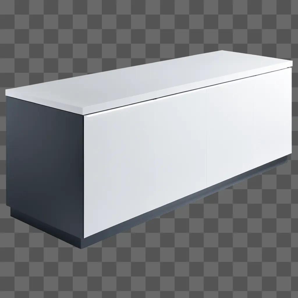 white counter with a wooden base and a white top