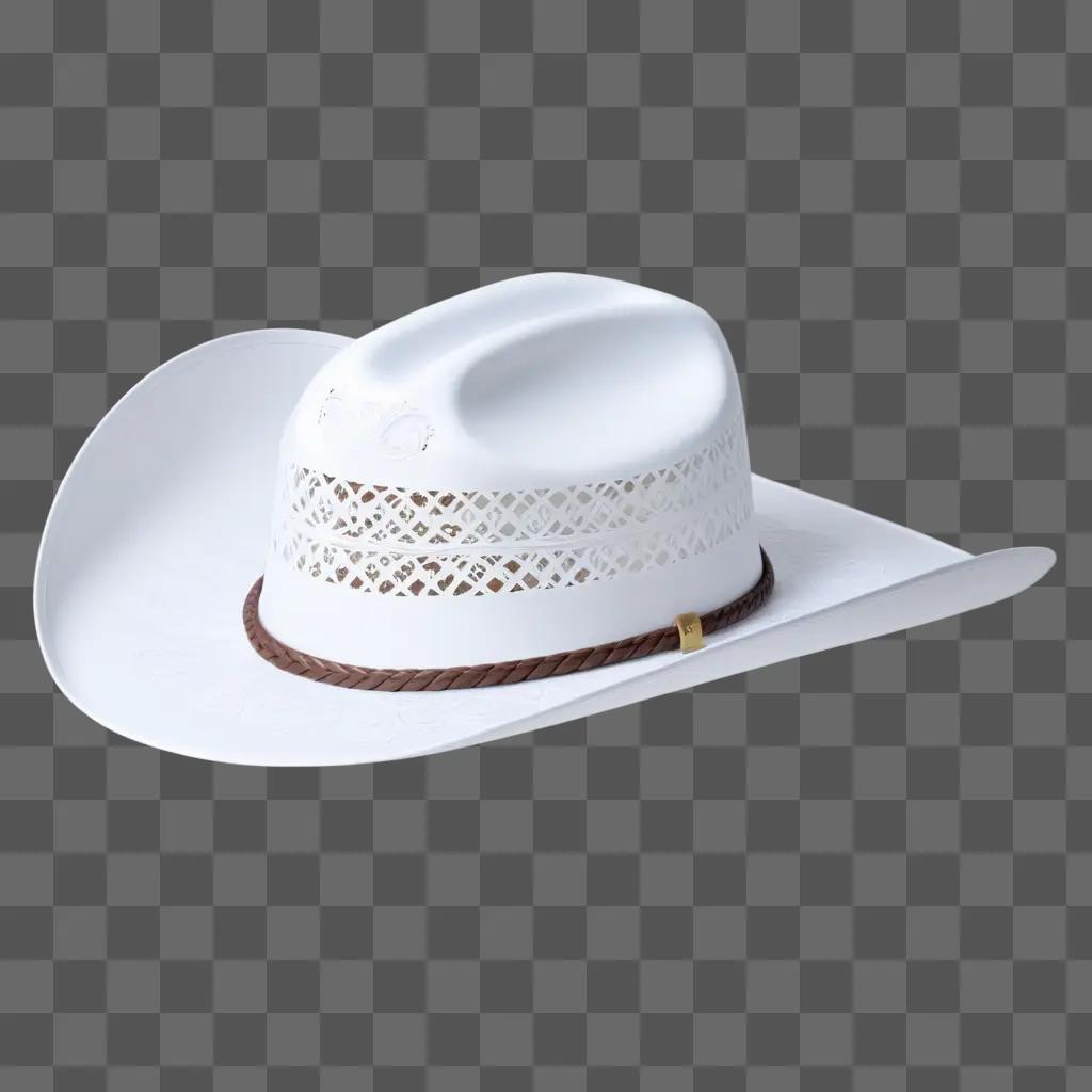 white cowboy hat with a brown cord