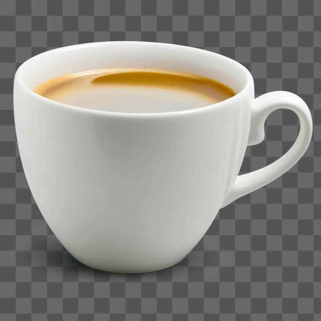 white cup with a dark colored liquid in it