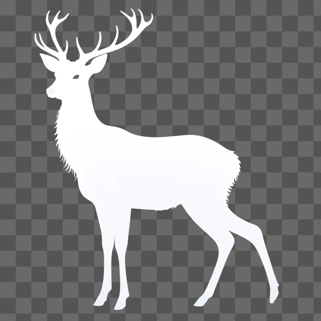 white deer drawing on a white background