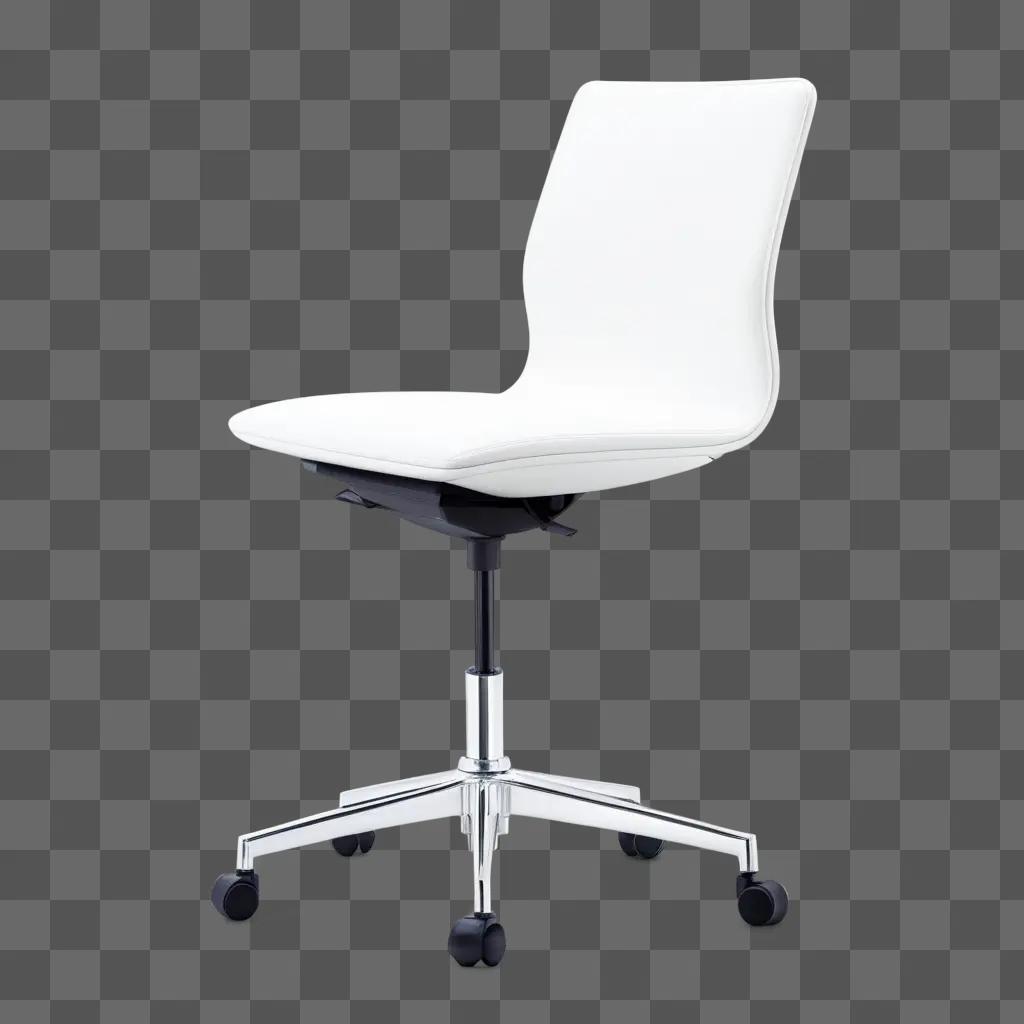 white desk chair on a silver base