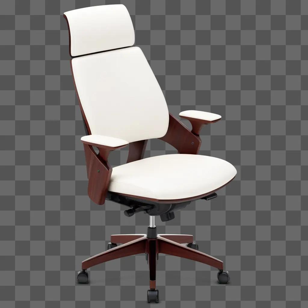 white desk chair with a wooden frame