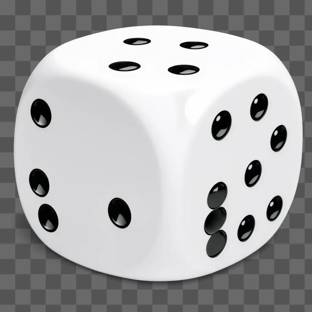 white dice with black dots and holes