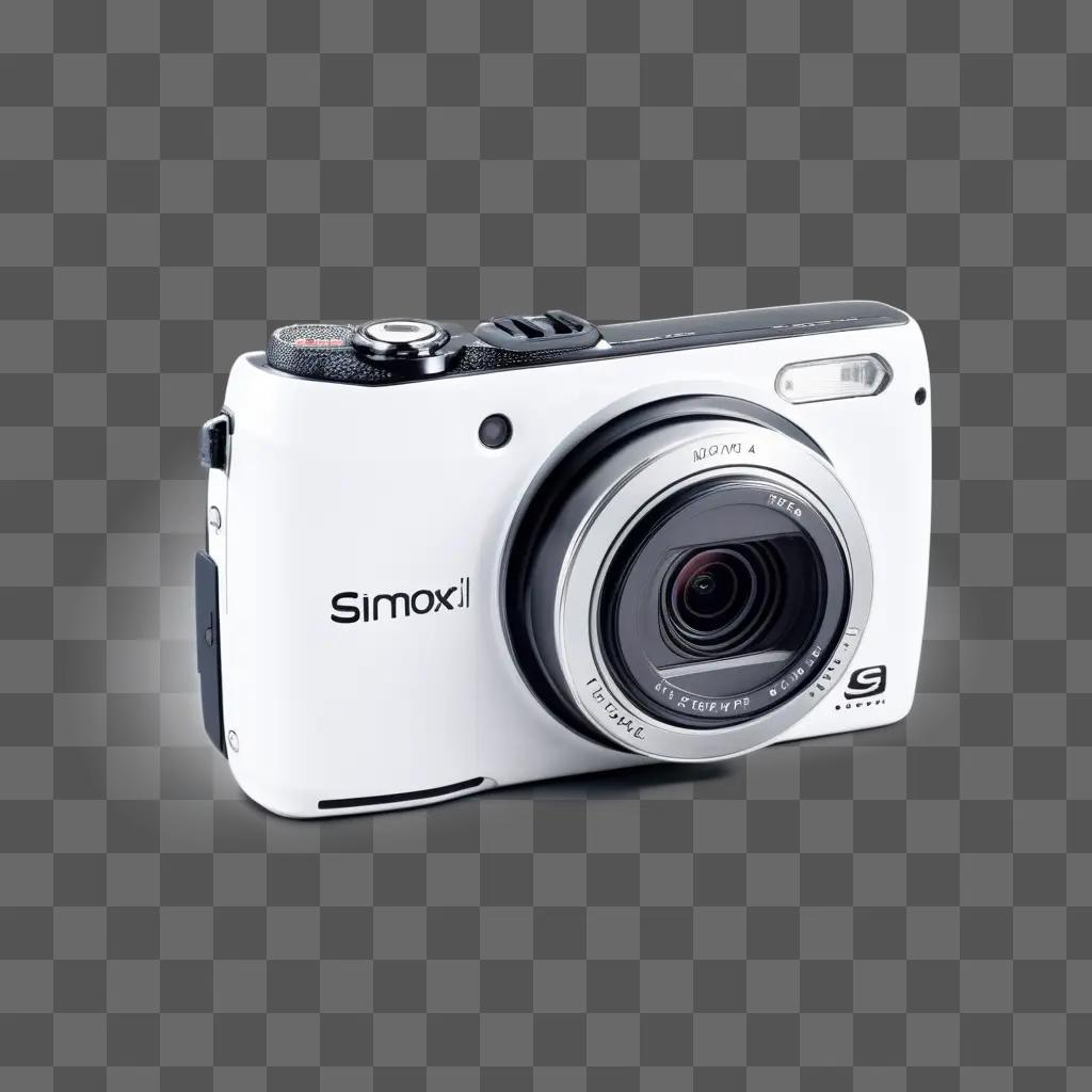 white digital camera with a large lens