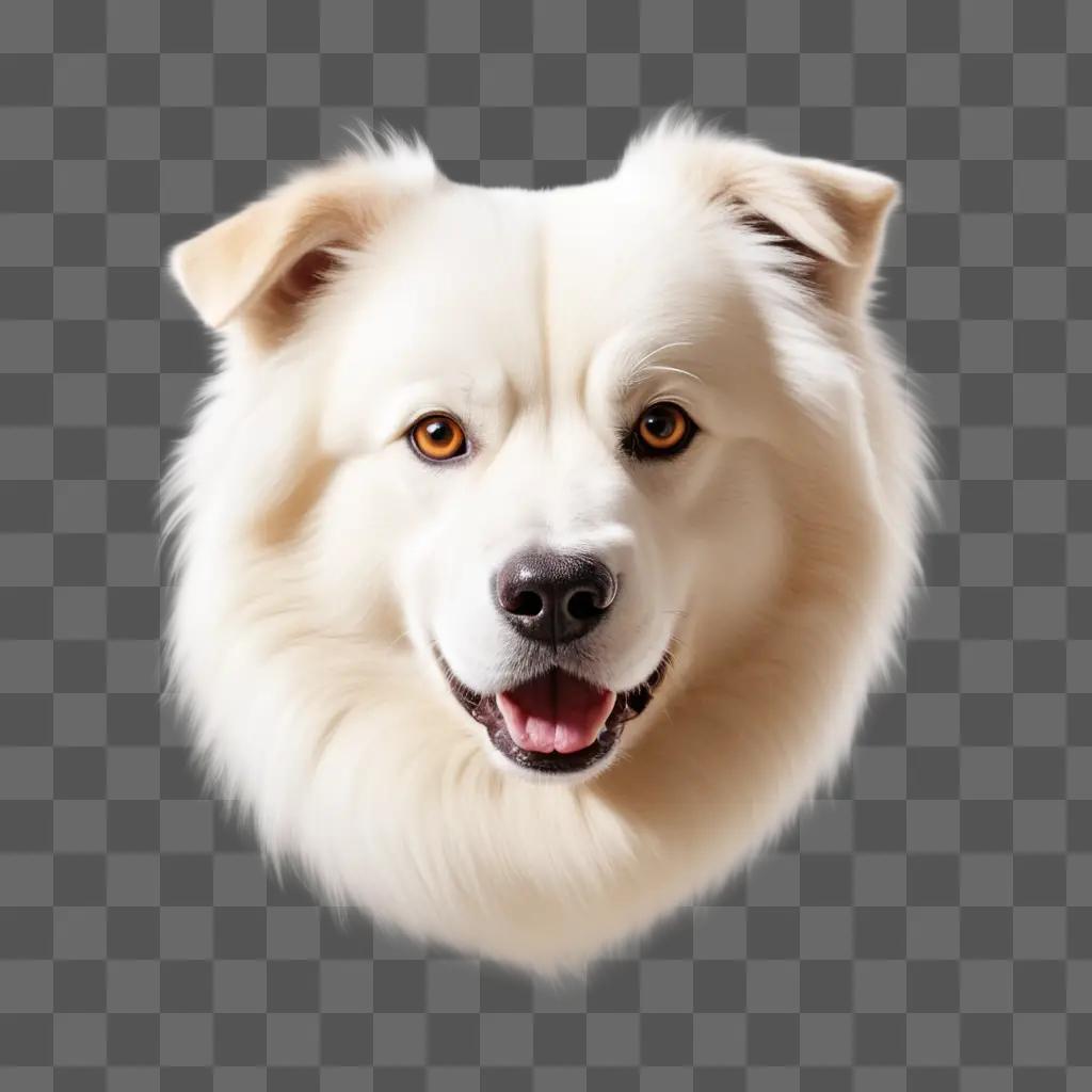 white dogs head in a blurry image