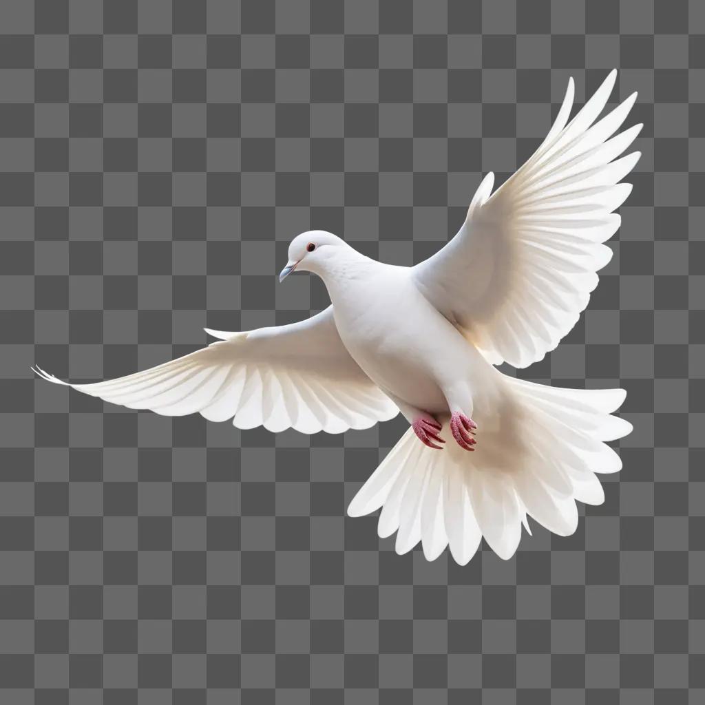 white dove spreads its wings in a light-filled scene