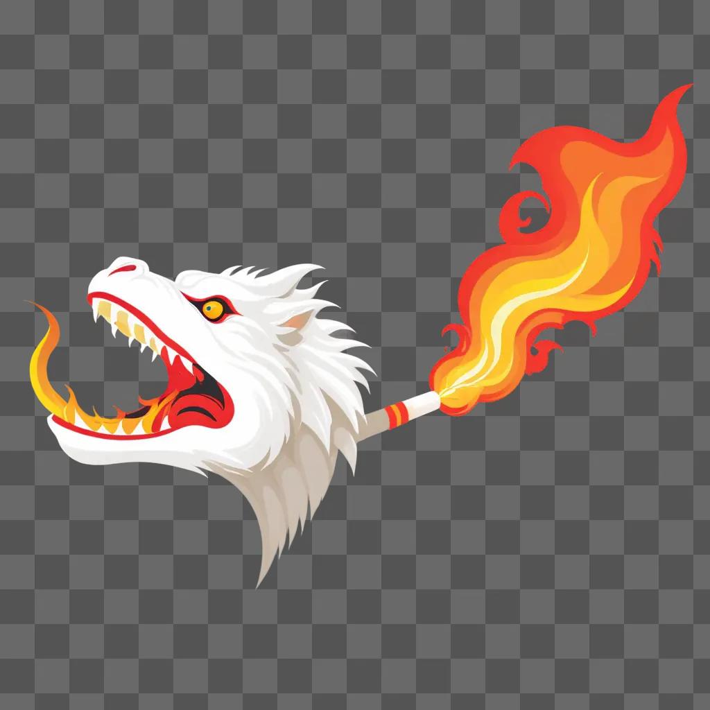 white dragon with a fire breathing feature