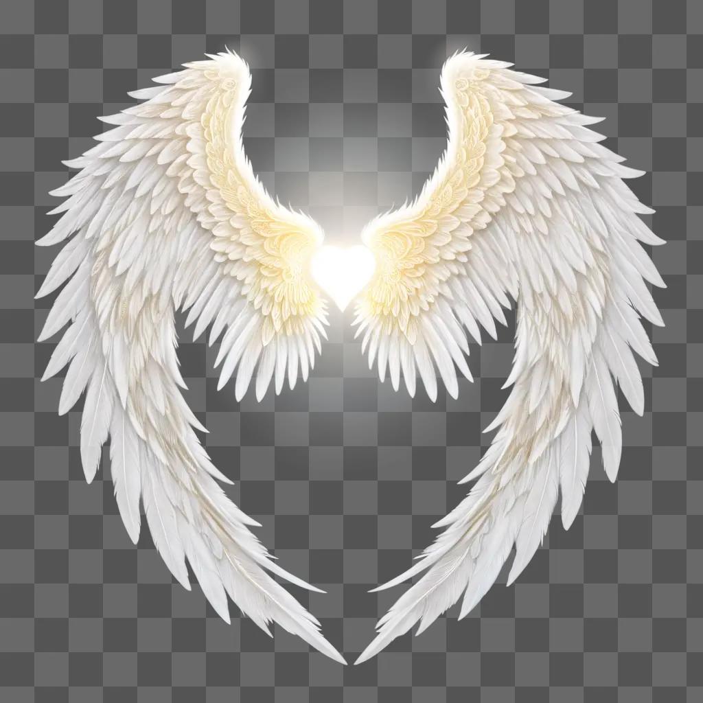 white drawing of angel wings