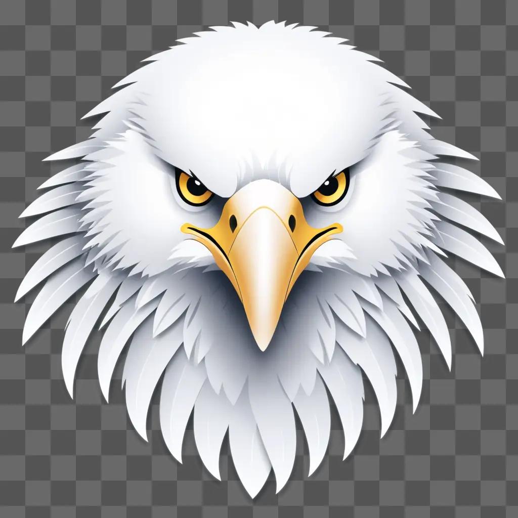 white eagle with a yellow beak and yellow eyes