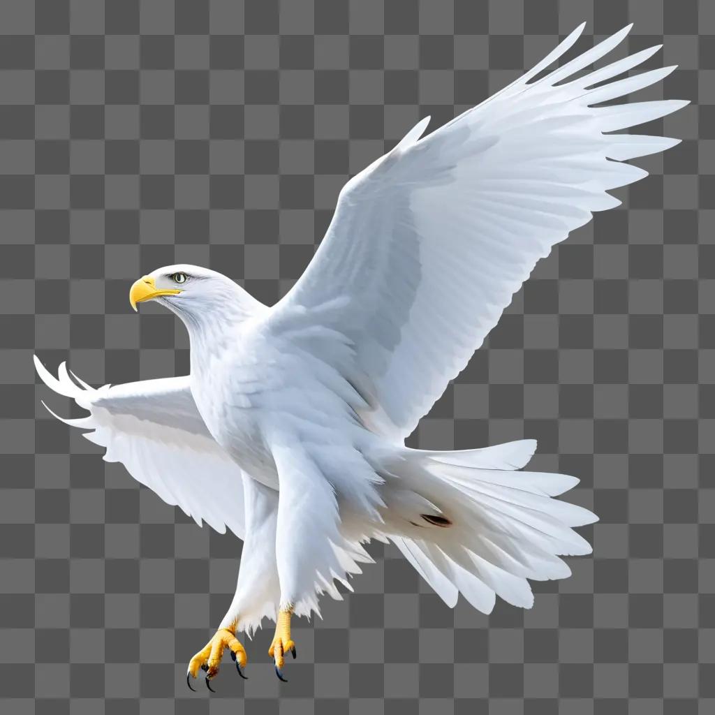 white eagle with transparent wings in flight