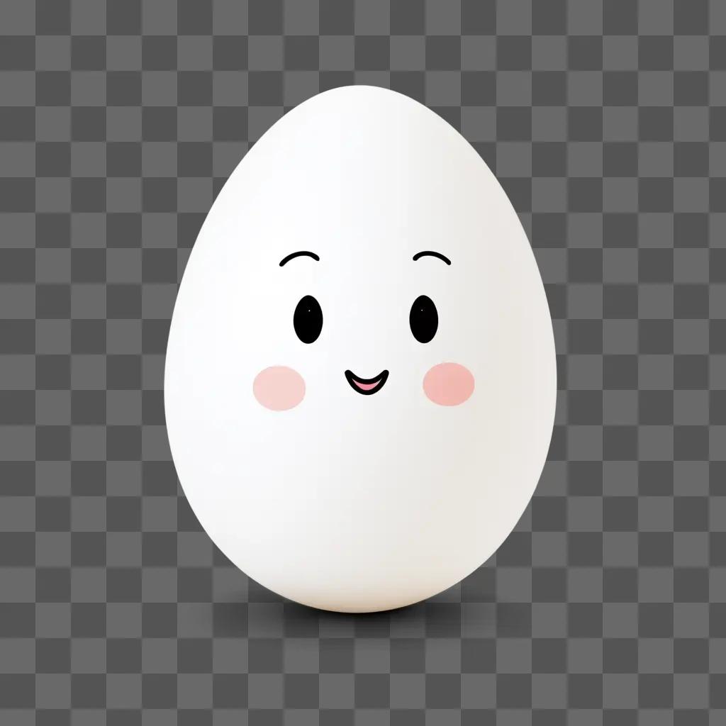 white egg with a cute drawing on its face