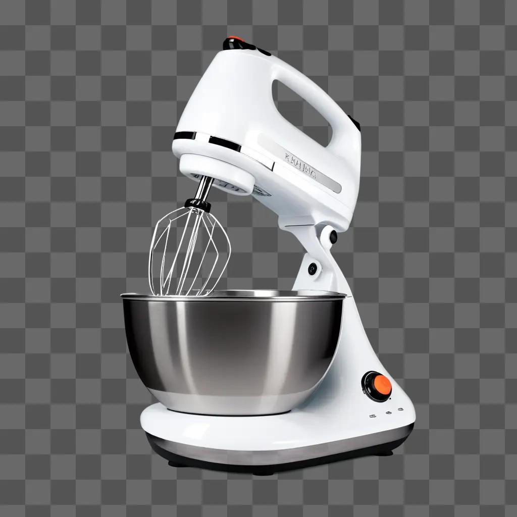 white electric mixer with a stainless steel bowl