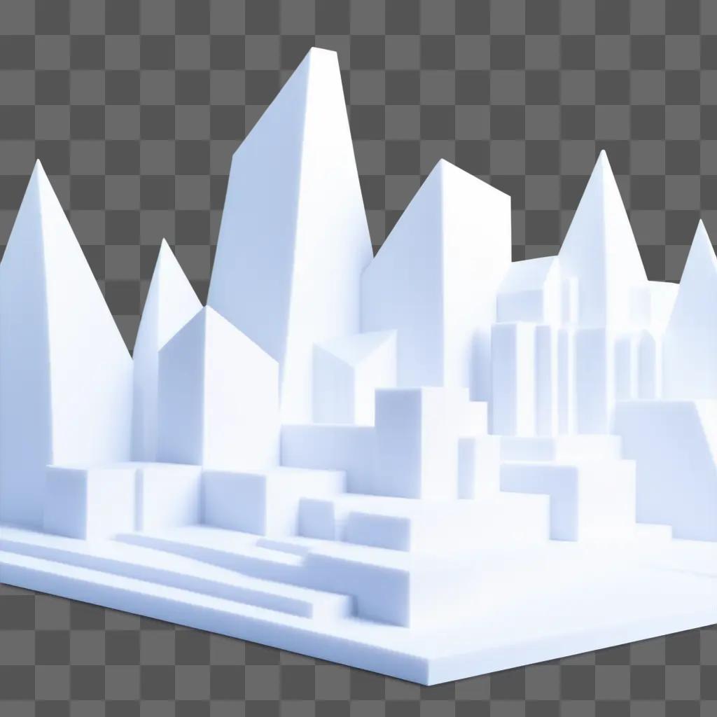 white foam sculpture of a cityscape