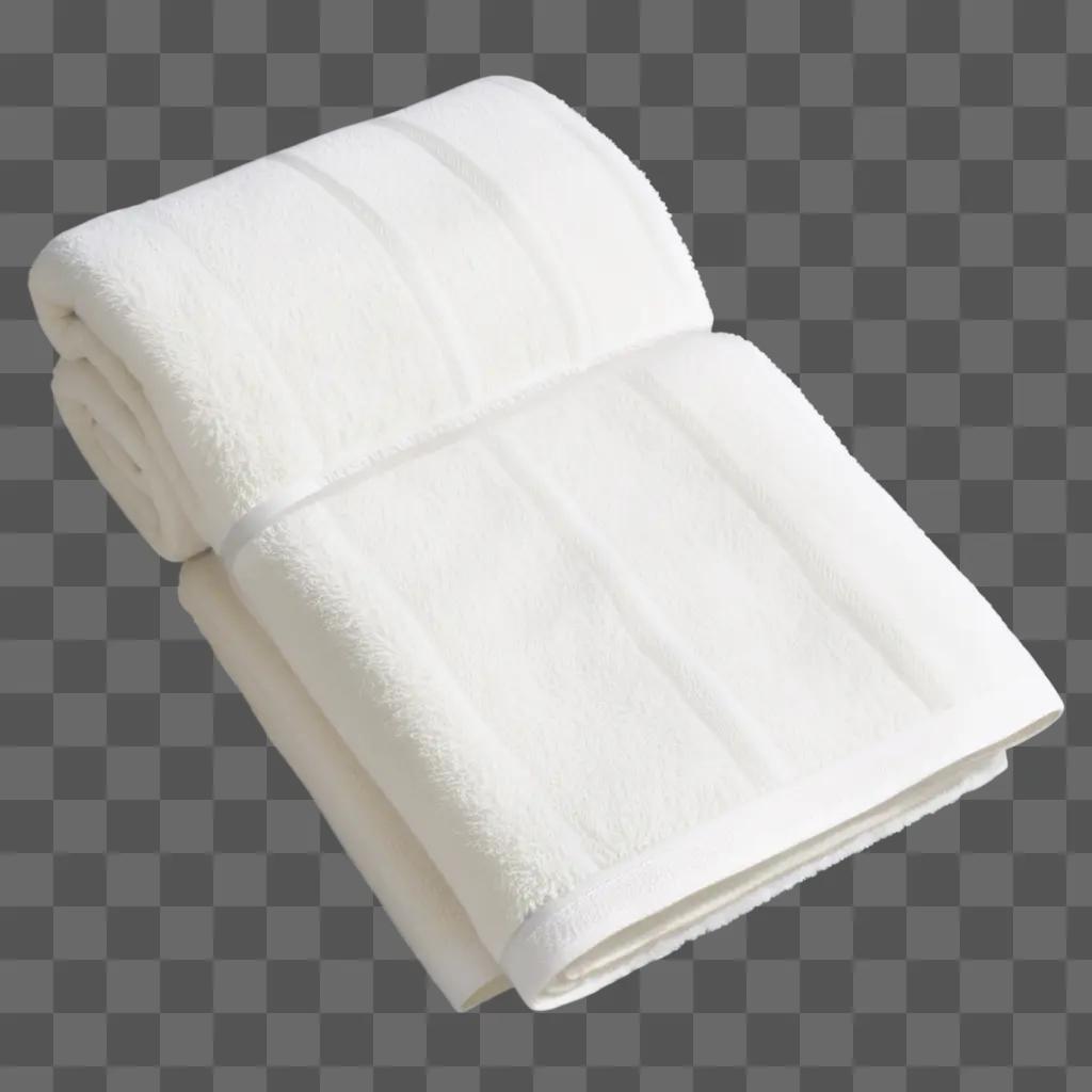 white folded towel with a transparent background