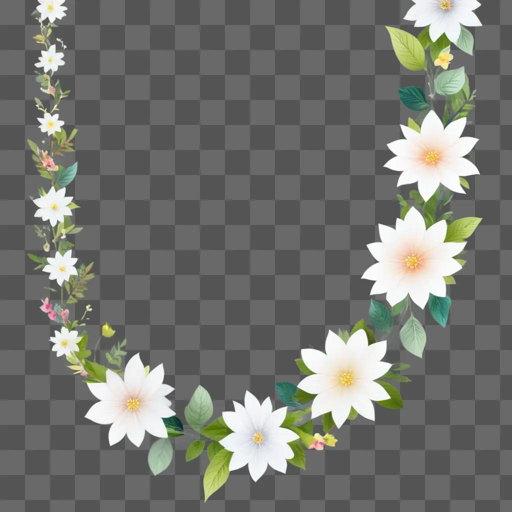 white garland with flowers and leaves