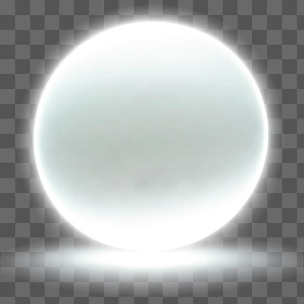 透明な球体から白い光が放たれる