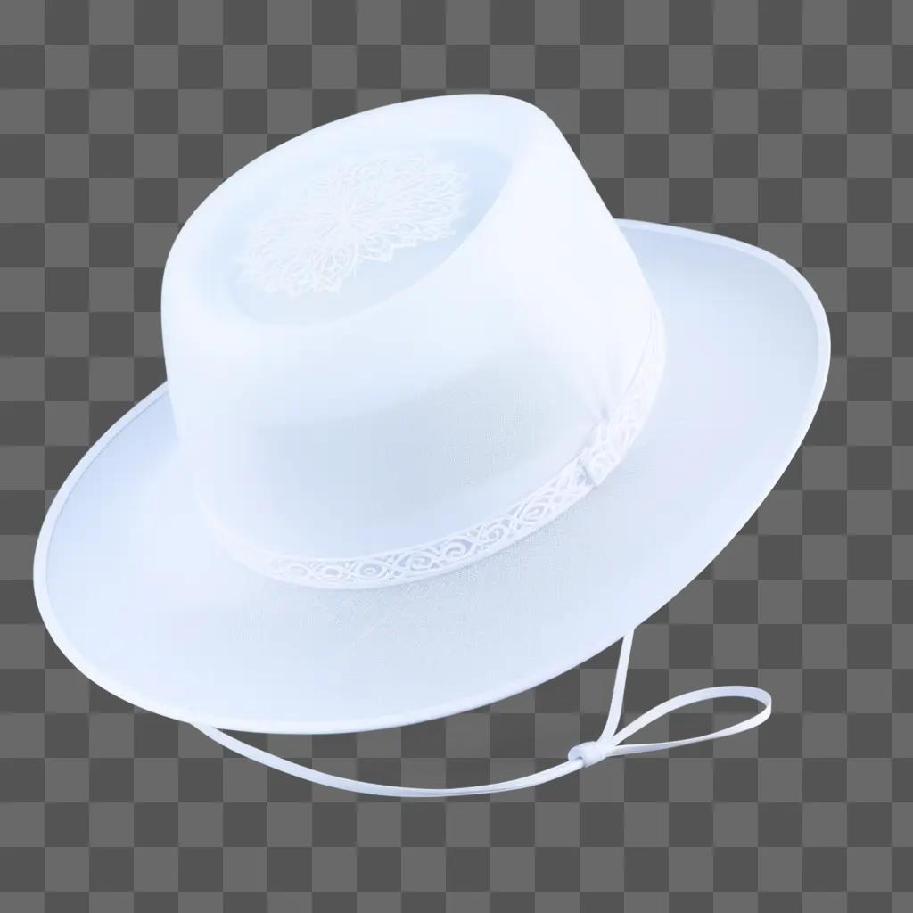 white hat on a white surface with a transparent background