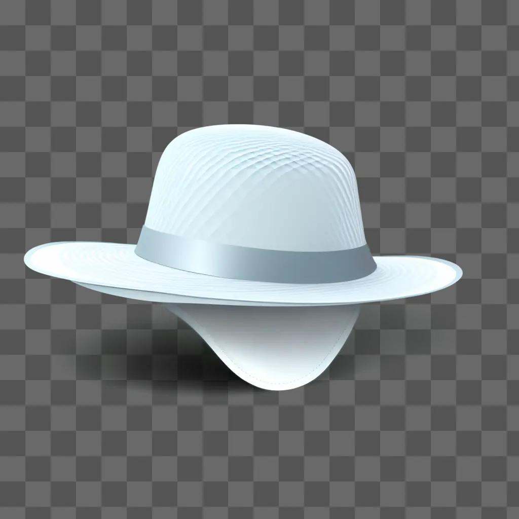 white hat with a silver ribbon is transparent