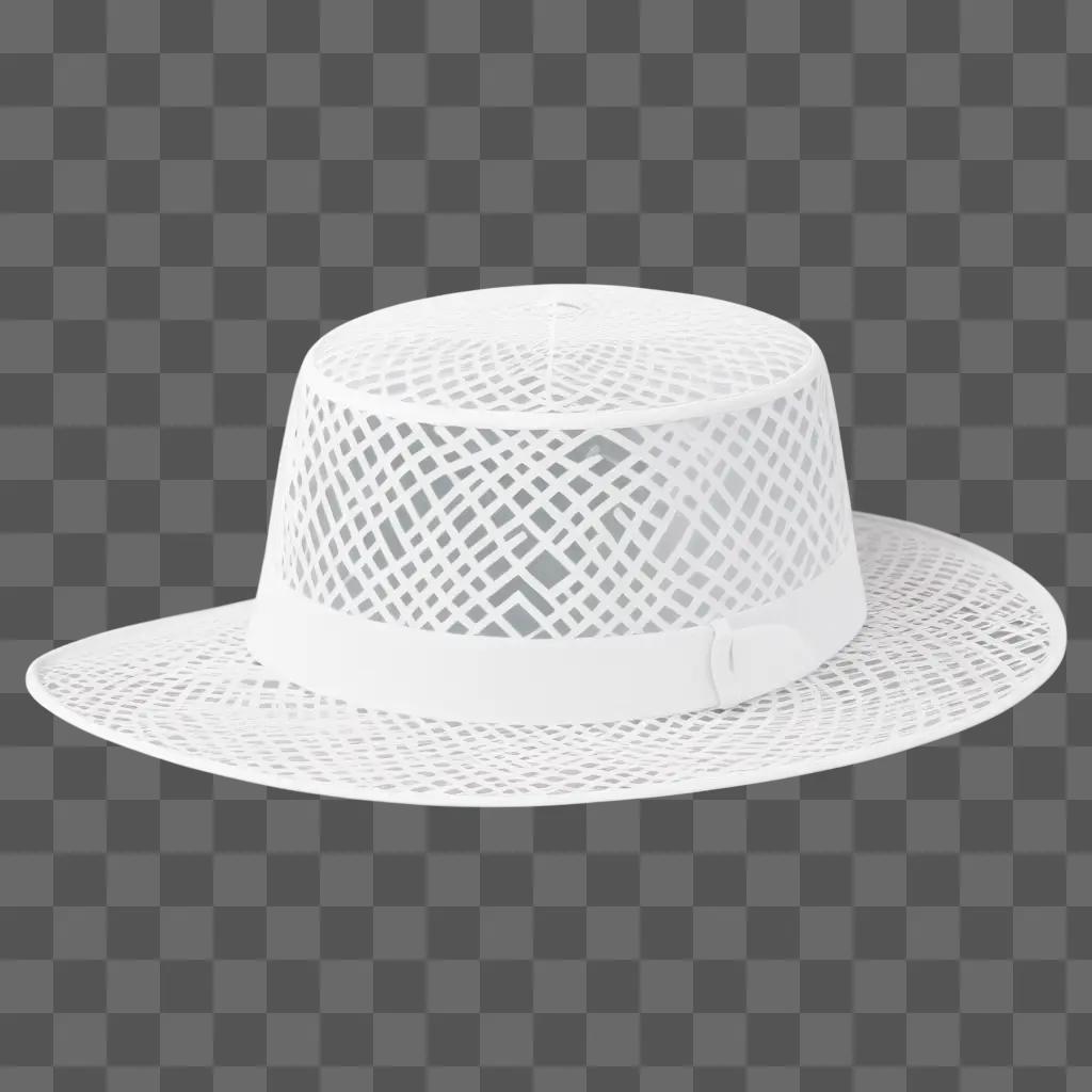 white hat with a transparent design