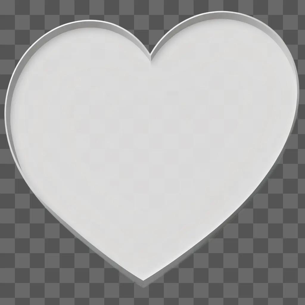 white heart outline against a white background