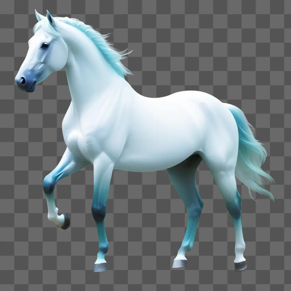 white horse is blurred in a transparent background