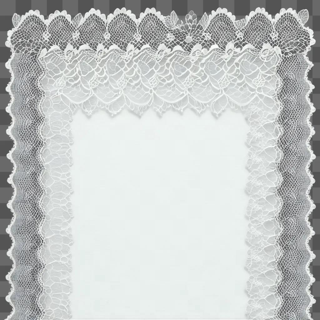 white lace frame with a border