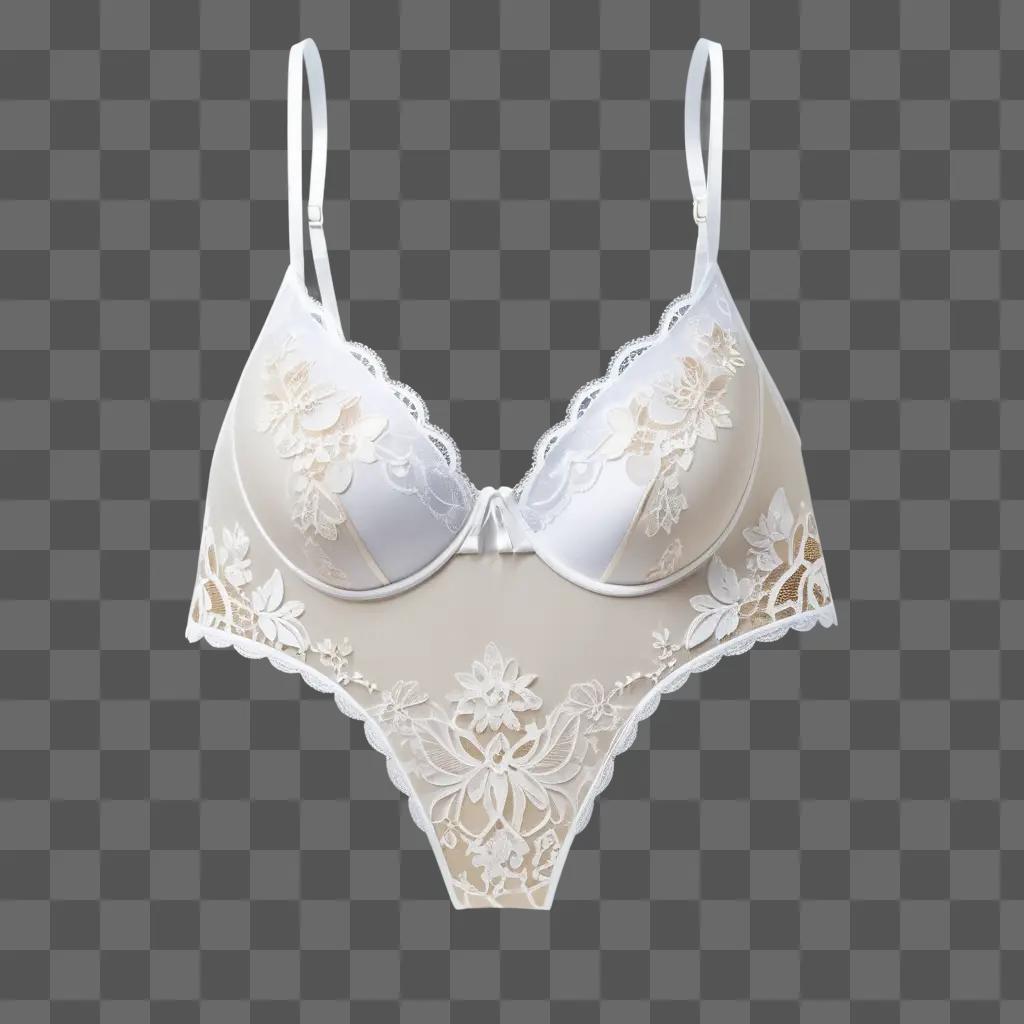 white lingerie set with lace detailing