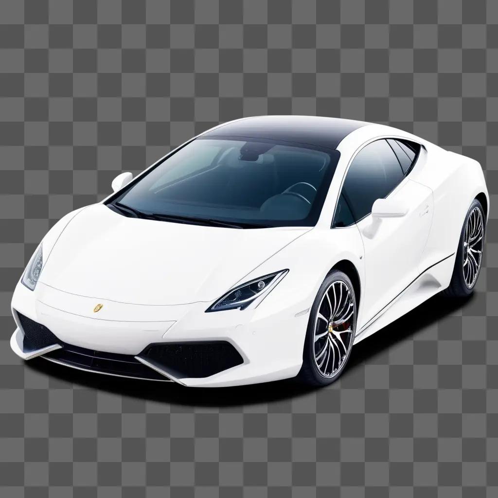 white luxury car is on a gray background