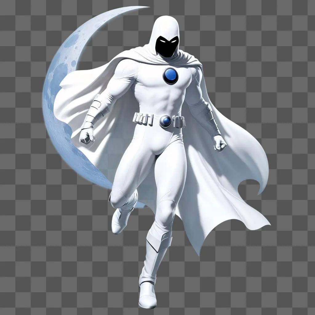 white moon knight on a white background