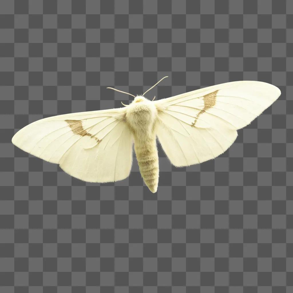 white moth with brown spots on its wings