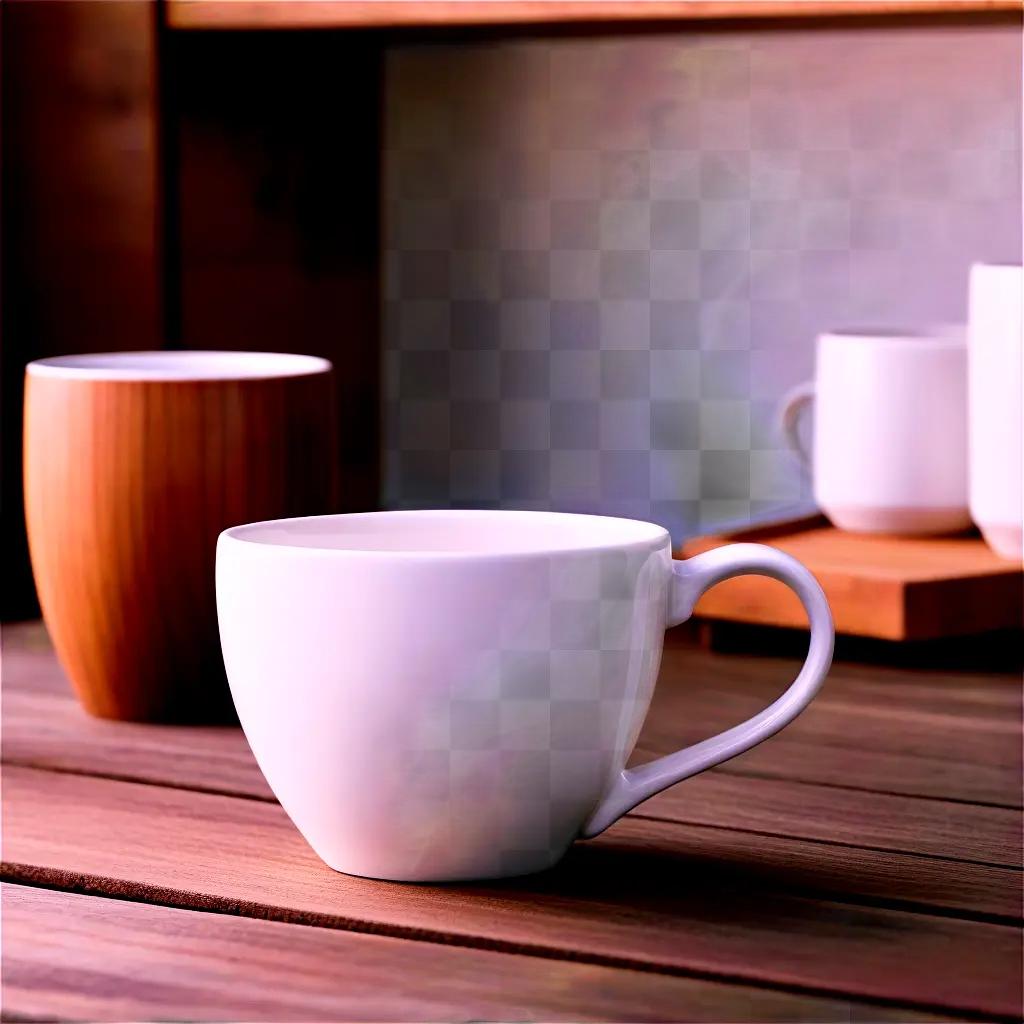 white mug on a wooden table