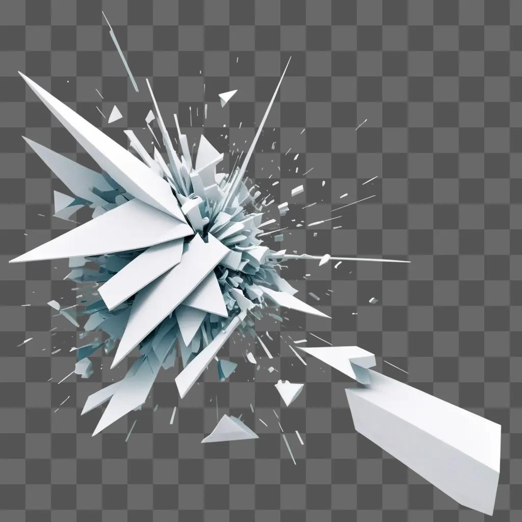 white object breaks into many pieces