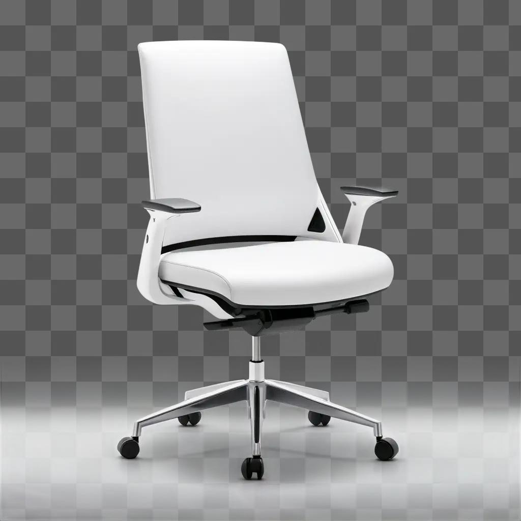 white office chair with a black armrests