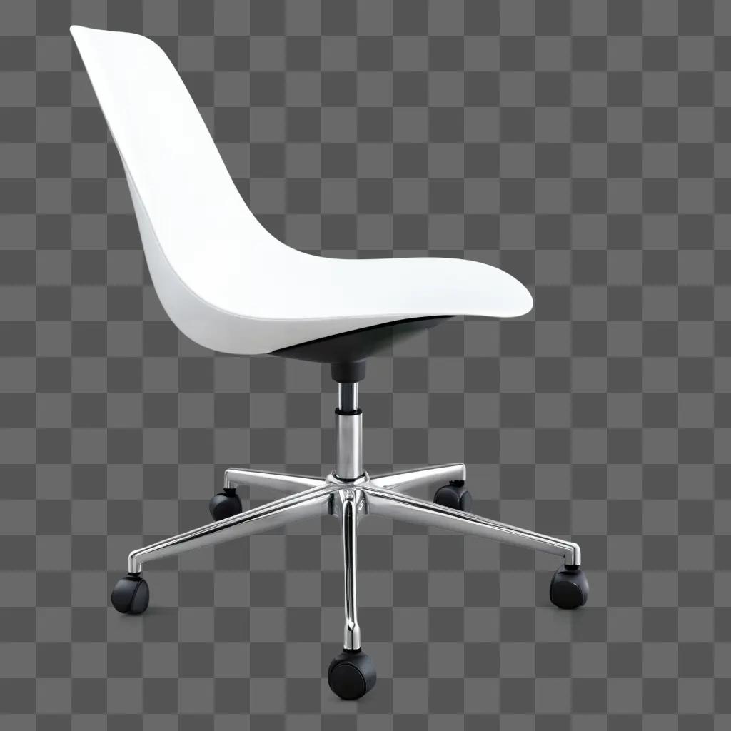 white office chair with chrome wheels