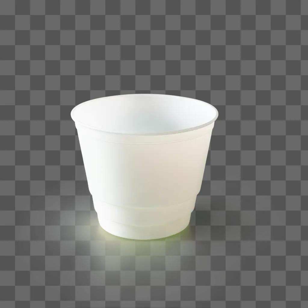 white plastic cup on a white background