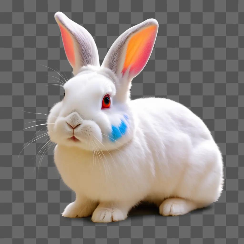 明るい色で描く白ウサギ