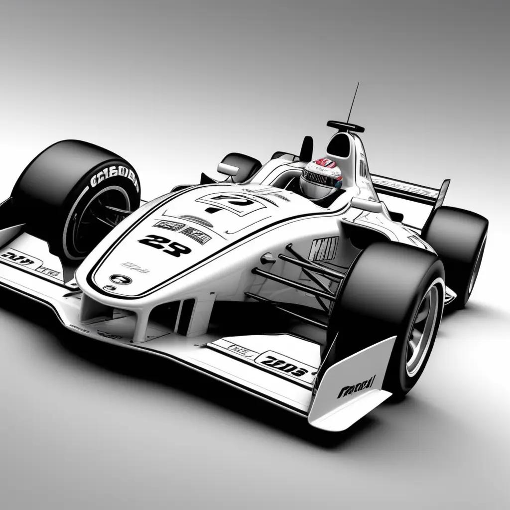 white race car on a gray background