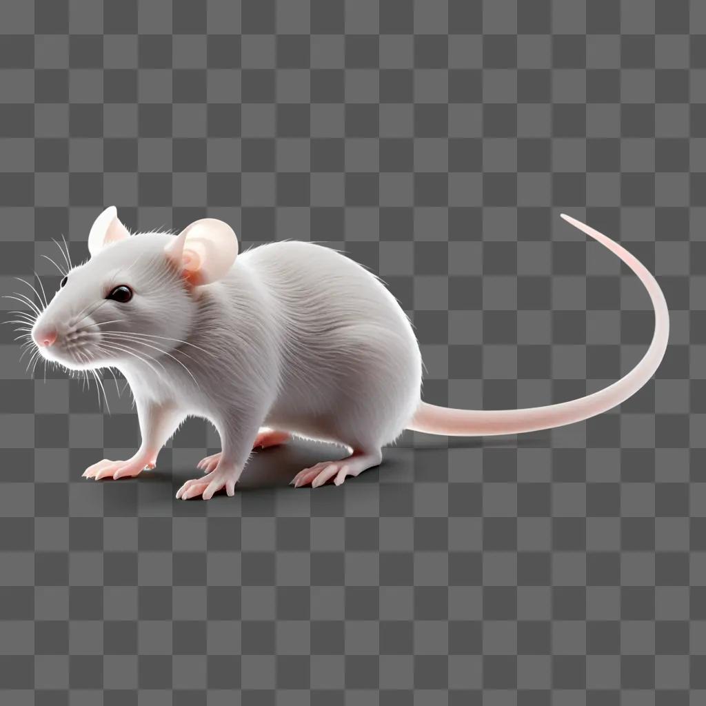 white rat with a transparent tail and glowing eyes