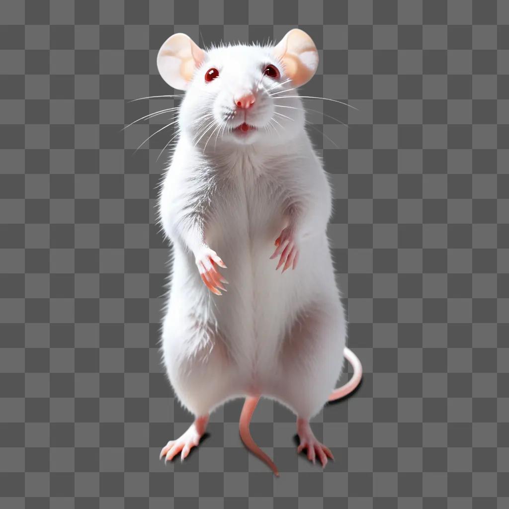 white rat with red eyes and pink nose is transparent