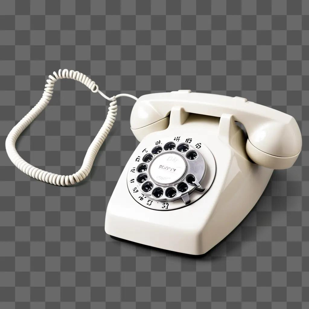 white rotary phone with dials and wires