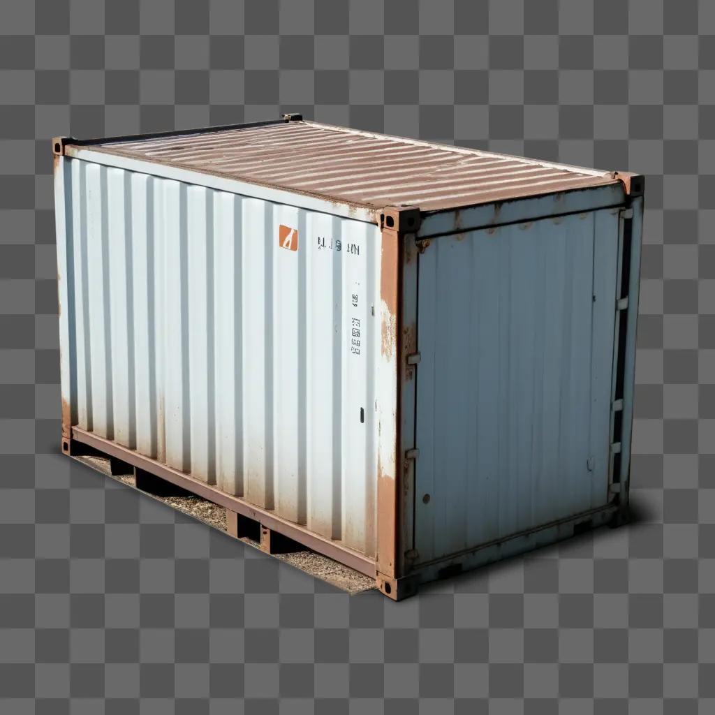 white shipping container with rusted metal