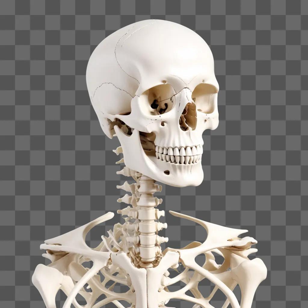 white skeleton is on a white background