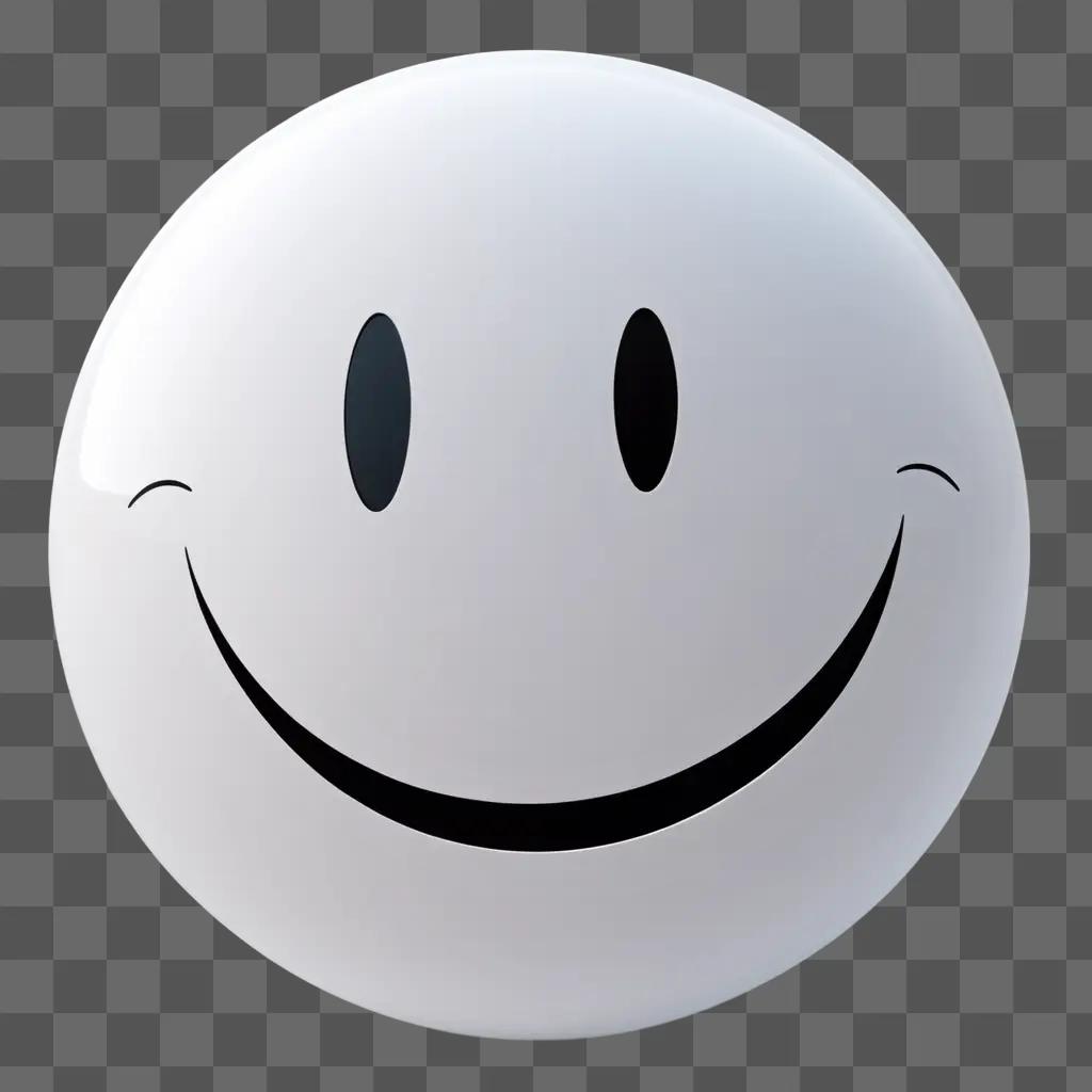 white smiley face with black eyes and nose