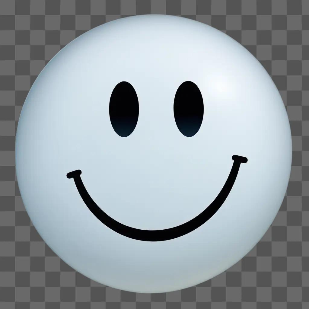 white smiley face with black eyes and nose