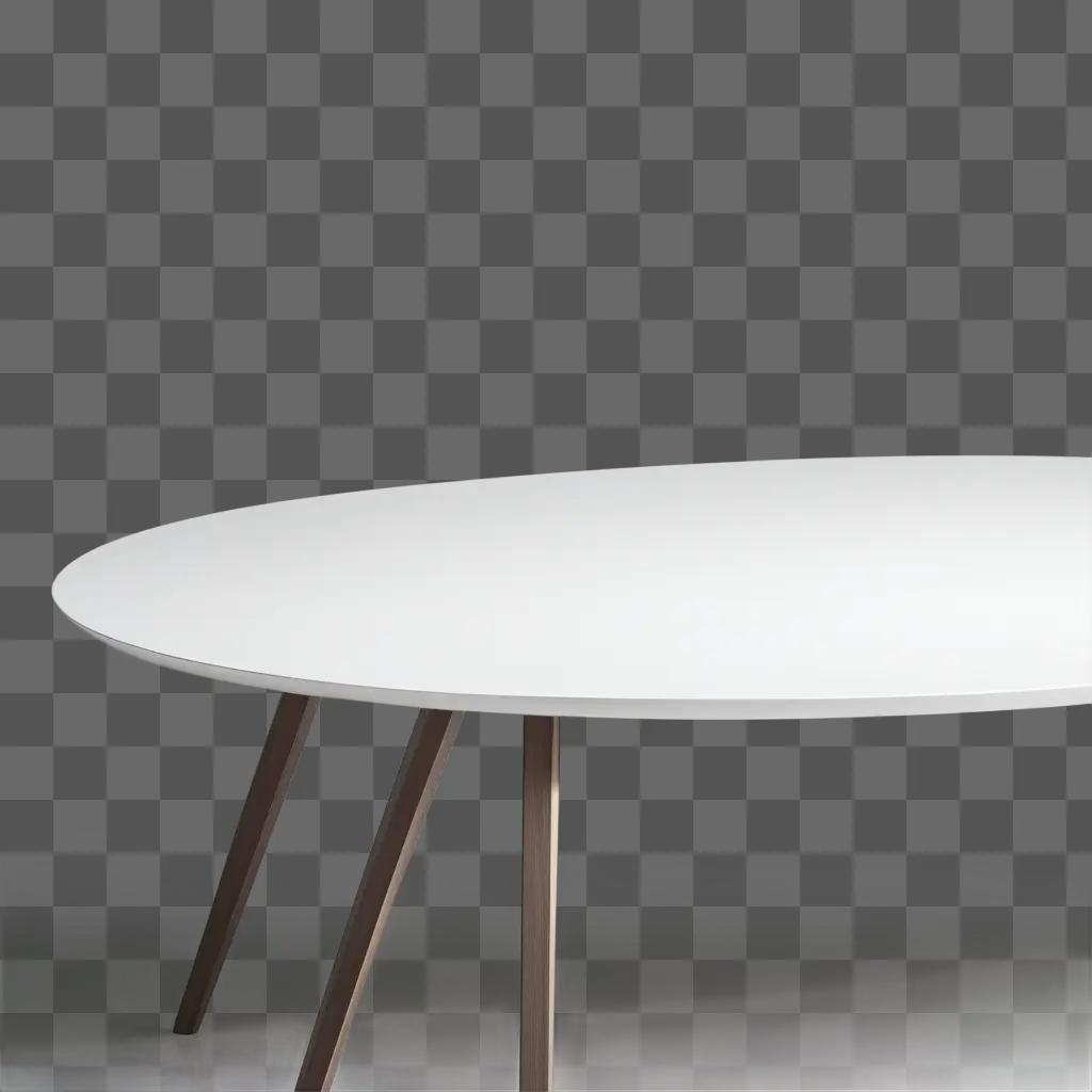 white table with dark legs and a blurry background