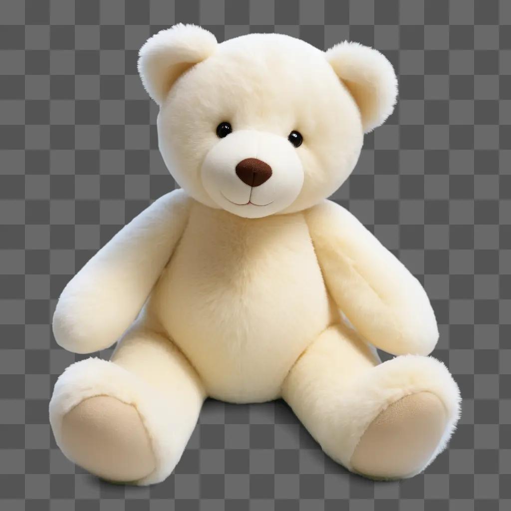 white teddy bear sitting on a white surface