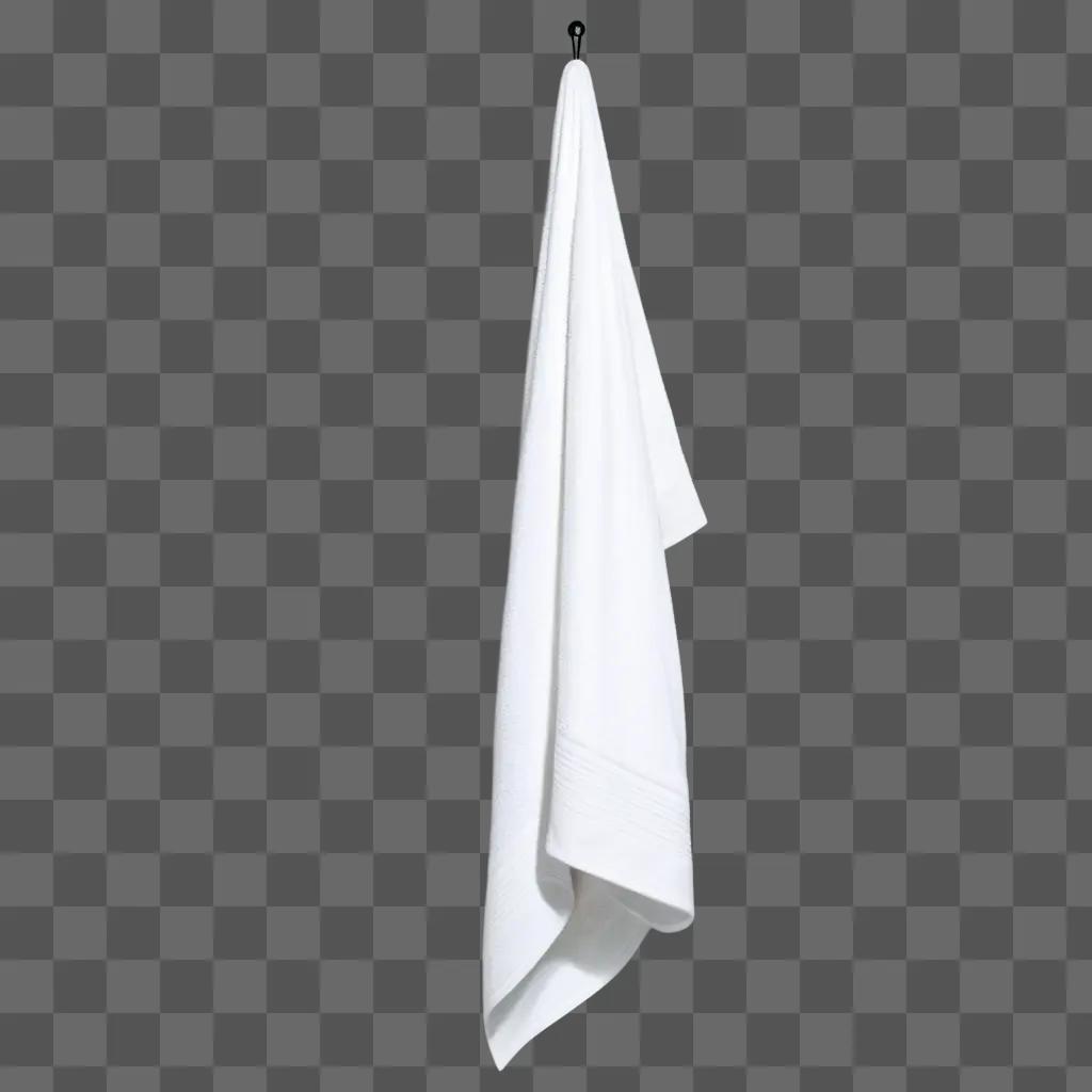 white towel hangs in the air